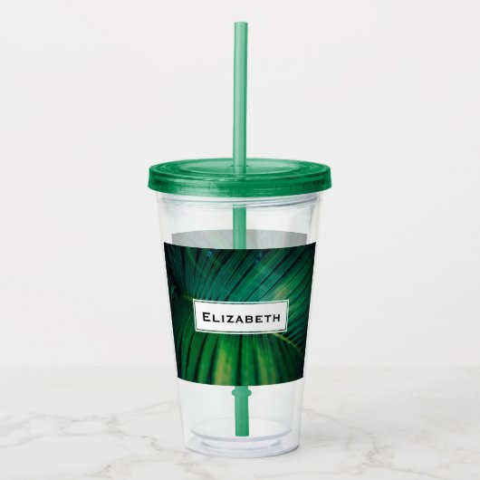 グリーンリーフ熱帯林自然写真 アクリルタンブラー (正面)