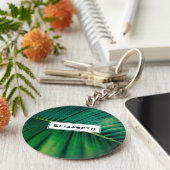 グリーンリーフ熱帯林自然写真 キーホルダー (側面)