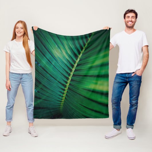 グリーンリーフ熱帯林自然写真 フリースブランケット (インサイチュ)