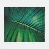 グリーンリーフ熱帯林自然写真 フリースブランケット (正面(横))