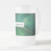 グリーンリーフ熱帯林自然写真 フロストグラスビールジョッキ (正面右)