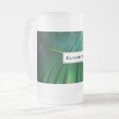 グリーンリーフ熱帯林自然写真 フロストグラスビールジョッキ (正面左)