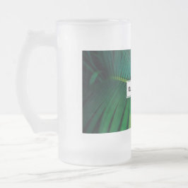 グリーンリーフ熱帯林自然写真 フロストグラスビールジョッキ
