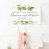 グリーンリーフ結婚のバナーの装飾素朴緑 横断幕 (インサイチュ)