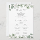 グリーンリーフ結婚の式または披露宴プログラム (裏面)