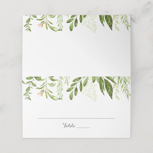 グリーンリーフ結婚の折り畳み座席表 プレイスカード (外部開封)