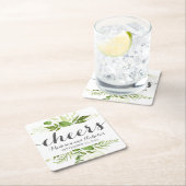 グリーンリーフ結婚の紙コースター素朴ズ スクエアペーパーコースター (インサイチュ)