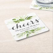 グリーンリーフ結婚の紙コースター素朴ズ スクエアペーパーコースター (アングル)