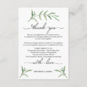 グリーンリーフ結婚の週末へようこそ図解入りの、写真付きの エンクロージャーカード (裏面)