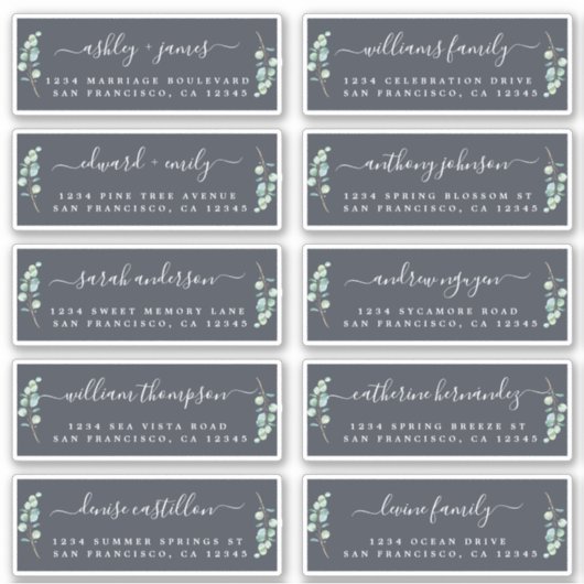 グリーンリーフ結婚ズゲスト住所 シール (正面)