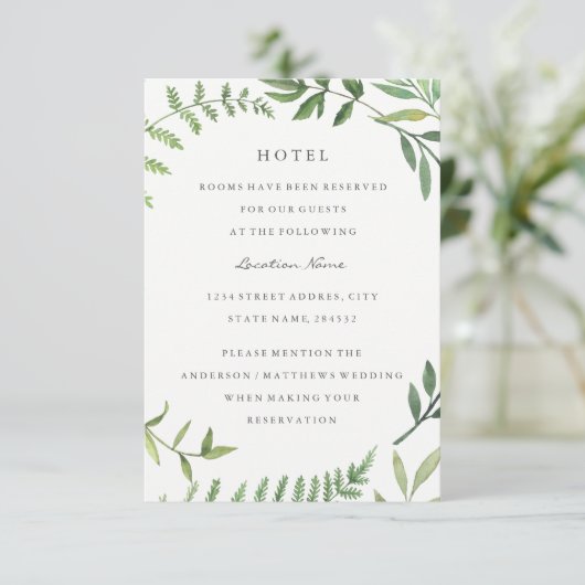 グリーンリーフ結婚ズホテルアコモデーション エンクロージャーカード (スタンド正面)