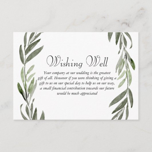 グリーンリーフ結婚リースの願い エンクロージャーカード (正面)