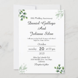 グリーンリーフ結婚標準記念日 招待状