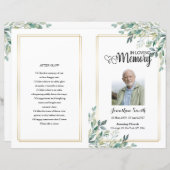 グリーンリーフ葬儀プログラムテンプレート (正面/裏面)