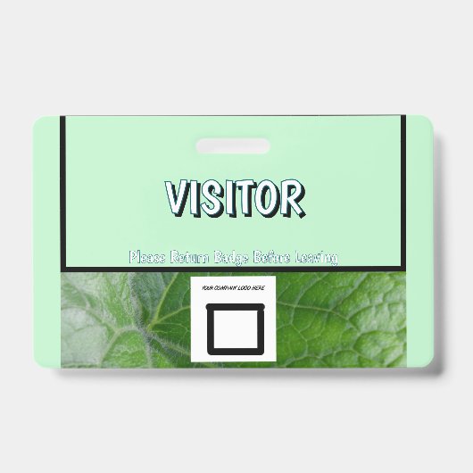 グリーンリーフ詳細名前をカスタムするイメージビジターバッジ バッジ (正面)