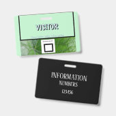 グリーンリーフ詳細名前をカスタムするイメージビジターバッジ バッジ (正面＆裏面)