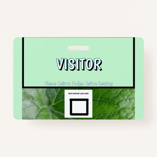 グリーンリーフ詳細名前をカスタムするイメージビジターバッジ バッジ (正面)