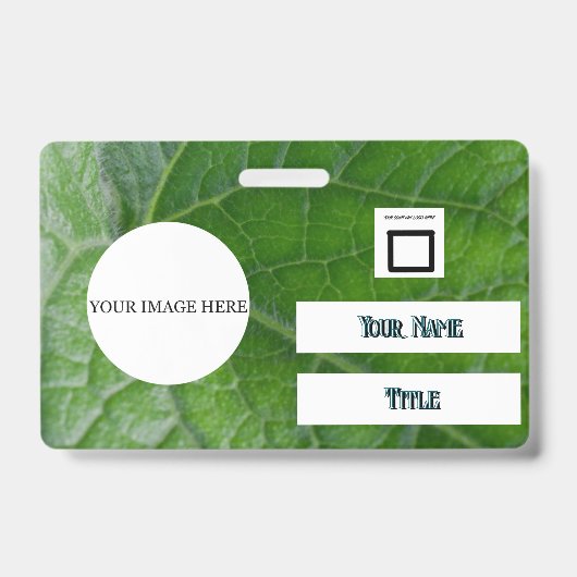 グリーンリーフ詳細名前をカスタムするイメージ従業員 バッジ (正面)