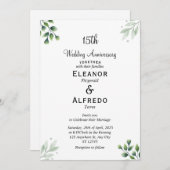 グリーンリーフ15周年結婚記念 招待状 (正面/裏面)