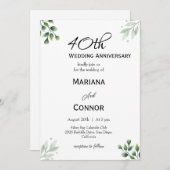 グリーンリーフ40周年結婚記念 招待状 (正面/裏面)