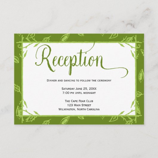 グリーンリーフ ウェディング レセプション カード (正面)