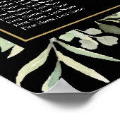 グリーンリーフ ウォーターカラー ウェディング シーティングチャート ポスター (角)