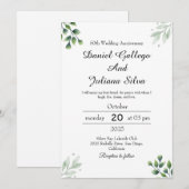 「グリーンリーフ」スタンダードウェディングアニバーサリー 招待状 (正面/裏面)