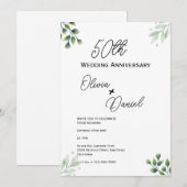 「グリーンリーフ」スタンダード 50周年結婚記念日 招待状 (正面/裏面)