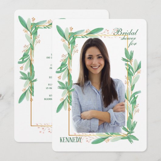 グリーンリーフ フォト招待状 招待状 (正面/裏面)