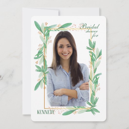 グリーンリーフ フォト招待状 招待状 (正面)