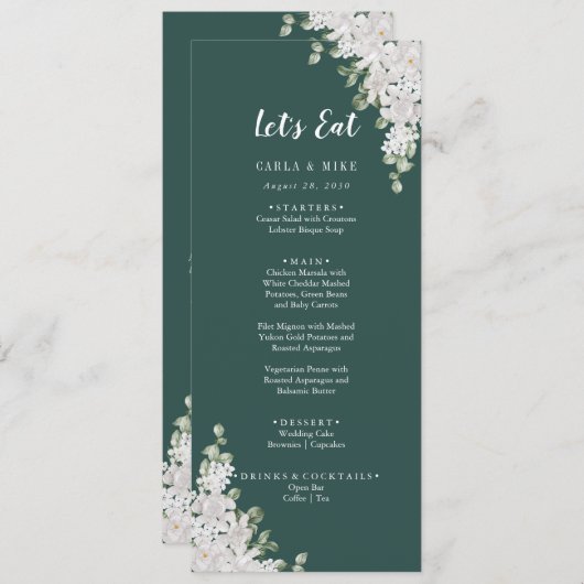 グリーンリーフ フローラル サンクス＆ウェディングメニュー プログラム (正面/裏面)