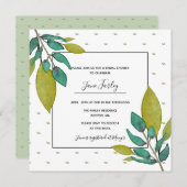 グリーンリーフ ブライダルシャワーの招待状 招待状 (正面/裏面)
