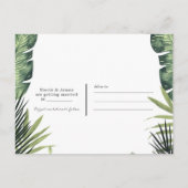 グリーンリーフ ボタニカル トロピカル セーブ・ザ・デート 案内ポストカード (裏面)