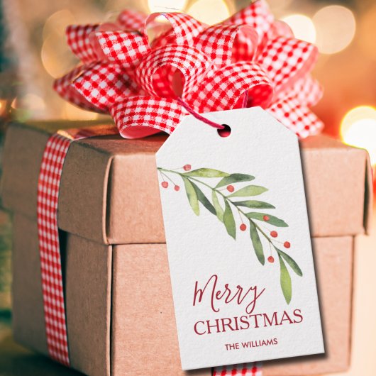 グリーンリーフ メリークリスマス ギフトタグ