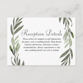 グリーンリーフ wreath ウェディング レセプション 詳細 エンクロージャーカード