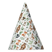 グリーンリーブウッドランドアニマルズベアーシカキツネ誕生日 パーティーハット (右)