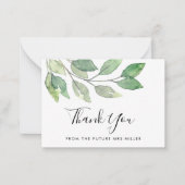 グリーンリーブライダルシャワーサンキュー ノートカード (正面)