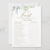 グリーンリーブライダルシャワーザゲストゲーム 招待状 (正面)