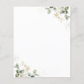 グリーンリーブライダルシャワー予算招待状 (裏面)