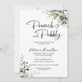グリーンリーブランチとバブリーブライダルシャワー 招待状 (正面)