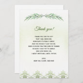 グリーンリーブランチベビーシャワーサンキューカード サンキューカード (正面/裏面)
