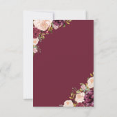 グリーンリーブルガンディマルサラレッドフローラブライダルシャワー サンキューカード (裏面)