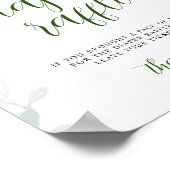 グリーンリーブルーアジサイおむつラッフルベビーシャワー ポスター (角)