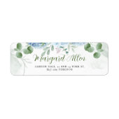 グリーンリーブルーアジサイ赤ちゃんシャワーアドレス ラベル (正面)