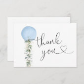グリーンリーブルーバルーンサンキューカード サンキューカード (正面/裏面)