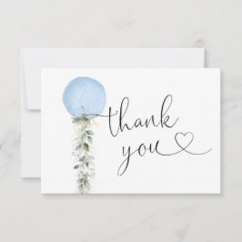 グリーンリーブルーバルーンサンキューカード サンキューカード