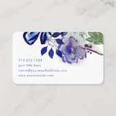 グリーンリーブルーパープルフローラタイポグラフィ 名刺 (裏面)