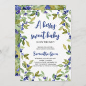 グリーンリーブルーベリーベビーシャワー 招待状 (正面/裏面)