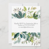 グリーンリーブーケ婚約パーティ招待状 招待状 (裏面)