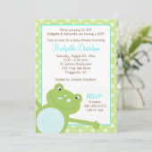 グリーンリープフロッグシャワー招待状2サイド招待状 招待状 (スタンド正面)